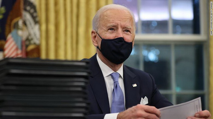 Tổng thống Mỹ Joe Biden tại Phòng Bầu dục.